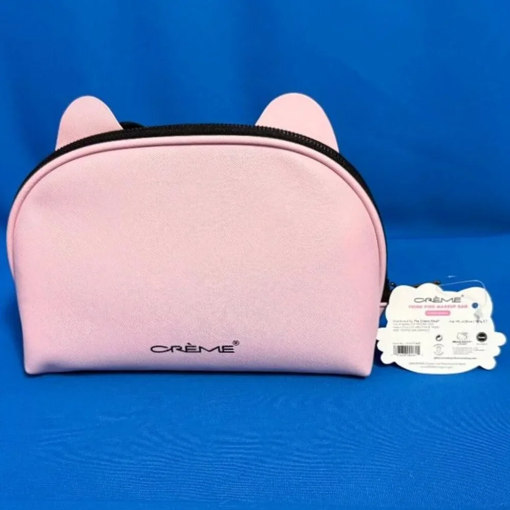 NEW / NWT HELLO KITTY LIMITED EDITION THINK PINK COSMETIC BAG / MAKEUP POUCH